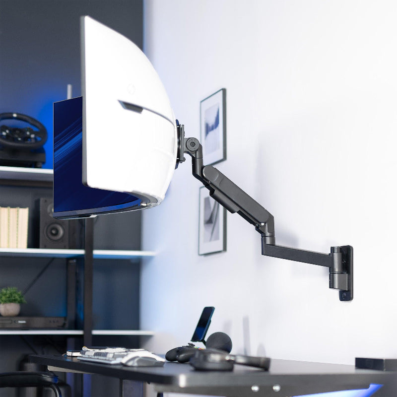 Heavy-Duty Single Wall Mount Monitor Arm for Ultrawide Displays up to 57" EA-MA92112