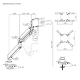 Super Heavy Duty Ultrawide Single Monitor Arm Stand For Curved Monitors up to 57" 27kg with USB-A & USB-C Ports