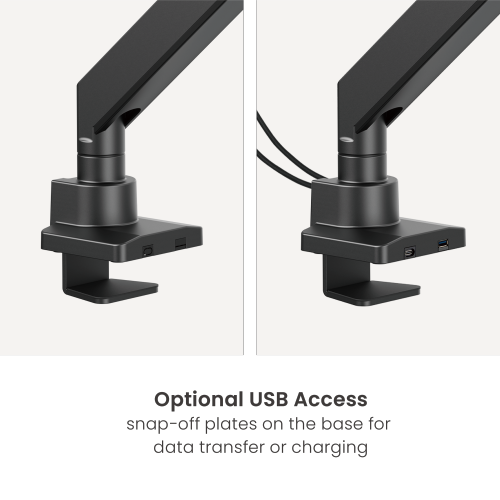 Super Heavy Duty Ultrawide Single Monitor Arm Stand For Curved Monitors up to 57" 27kg with USB-A & USB-C Ports