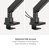 Super Heavy Duty Ultrawide Single Monitor Arm Stand For Curved Monitors up to 57" 27kg with USB-A & USB-C Ports