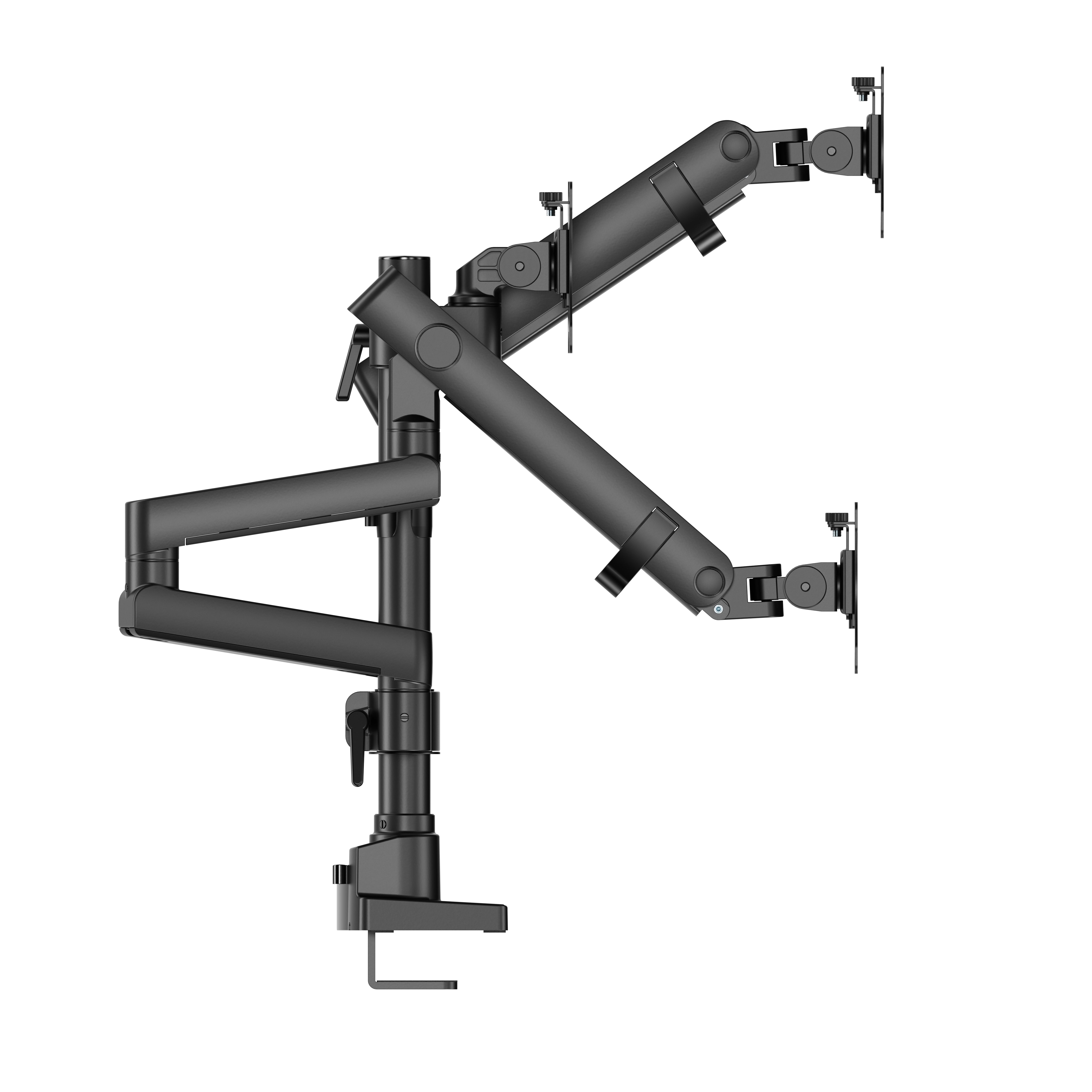 Triple Monitor Screen Heavy Duty Pole mounted Mechanical Spring Monitor Arm with USB Ports