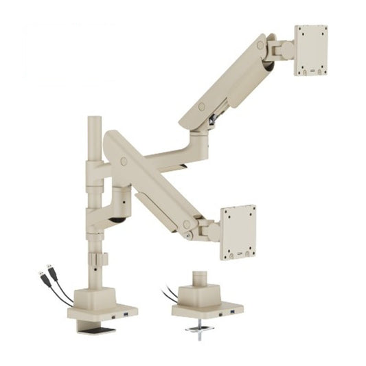 Hercules Pole Dual Super Heavy Duty Ultrawide Single Monitor Arm Stand For Curved Monitors up to 57" 27kg with USB-A & USB-C Ports