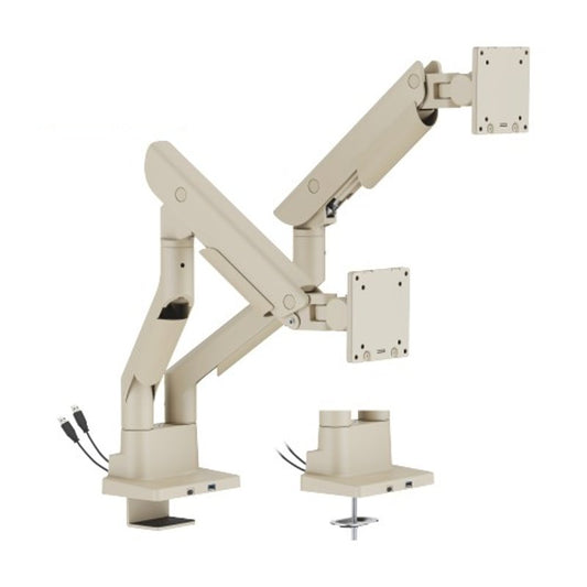 Hercules Dual Super Heavy Duty Ultrawide Single Monitor Arm Stand For Curved Monitors up to 57" 27kg with USB-A & USB-C Ports