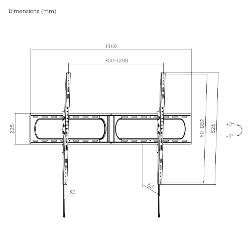 Up to 140" Massive Super Big Heavy-Duty Tilting TV Wall Mount Bracket