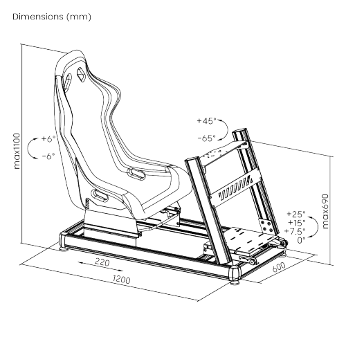 High Quality Aluminum Racing Simulator Cockpit EA-RS0801 with Fiberglass Bucket Seat