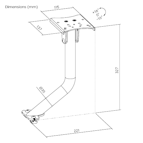 Gear Shifter Mount for EA-RS0801 Racing Simulator Cockpit