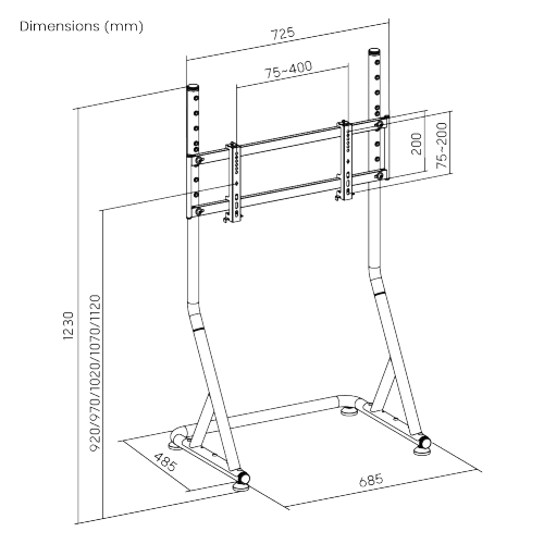 Free Standing Single Monitor Mount for EA-RS0801 Racing Simulator Cockpit