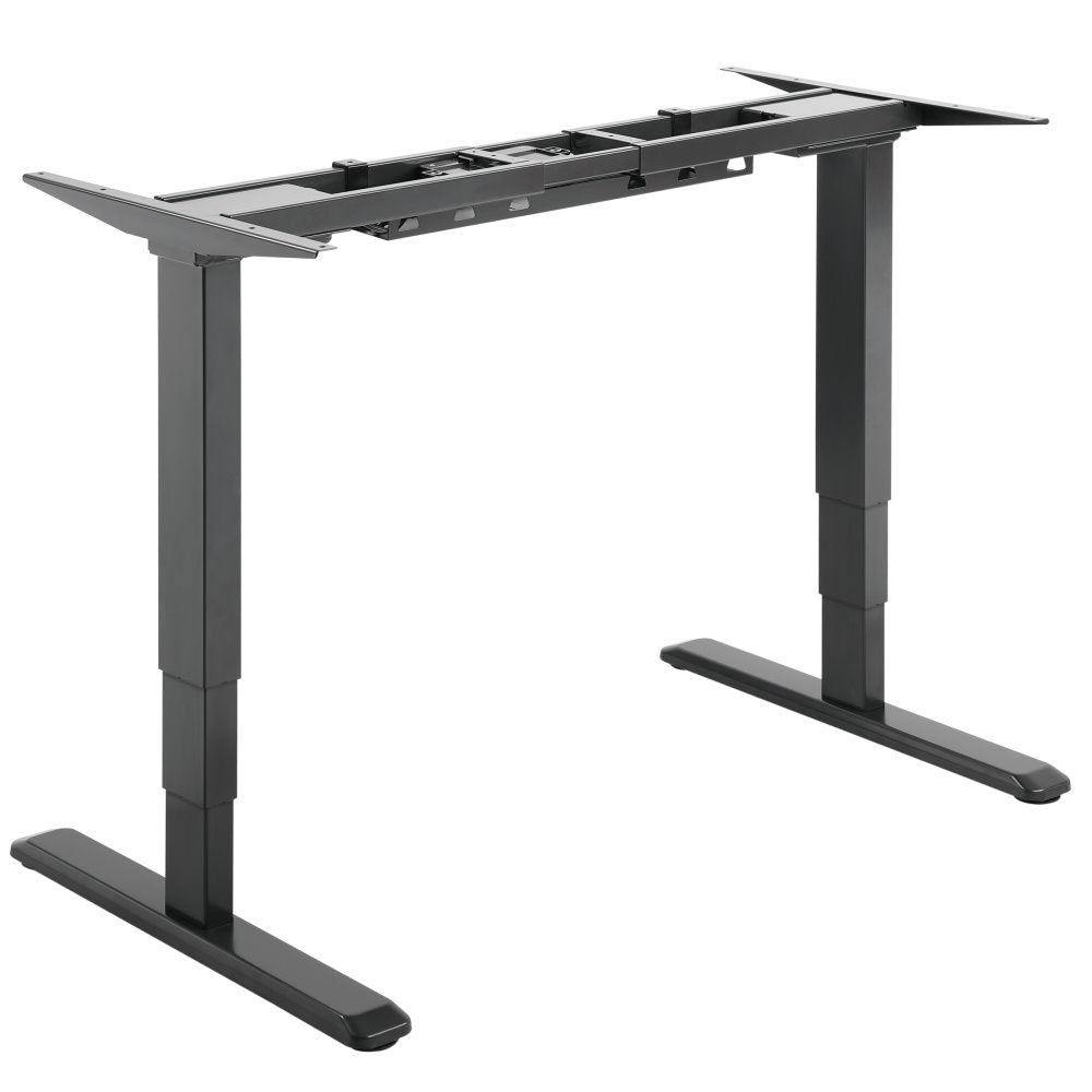 Black Dual Motor Standing Desk Sit Stand Table Riser Height Adjustable Motorised Electric Computer Laptop Table - Frame only