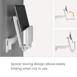 Space Saving Wall Mounted Workstation Gas Spring Arm Monitor Height Adjustable with Keyboard Tray EA-MED02-1