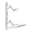 Space Saving Wall Mounted Workstation Gas Spring Arm Monitor Height Adjustable with Keyboard Tray EA-MED02-2