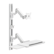 For 17"-43" Space Saving Wall Mounted Workstation Gas Spring Arm Monitor Height Adjustable with Keyboard Tray EA-MED02-2