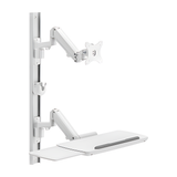 For 17"-43" Space Saving Wall Mounted Workstation Gas Spring Arm Monitor Height Adjustable with Keyboard Tray EA-MED02-2