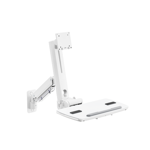 Heavy Duty For 17"-49" Space Saving Wall Mounted Workstation Gas Spring Arm Monitor Height Adjustable with Keyboard Tray EA-MED10-1