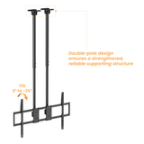 Up to 120" TV Dual Pole Heavy Duty Ceiling Mount with Tilt & Swivel