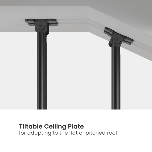 Up to 120" TV Dual Pole Heavy Duty Ceiling Mount with Tilt & Swivel