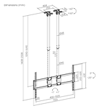 Up to 120" TV Dual Pole Heavy Duty Ceiling Mount with Tilt & Swivel