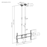 Up to 120" TV Dual Pole Heavy Duty Ceiling Mount with Tilt & Swivel with Longer Pole