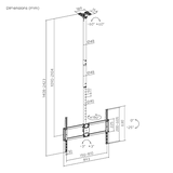 Up to 100" TV Ceiling Mount with Tilt & Swivel with Longer Pole