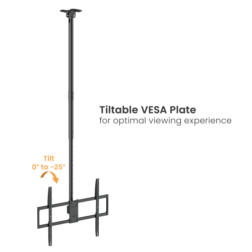 Up to 100" TV Ceiling Mount with Tilt & Swivel with Longer Pole