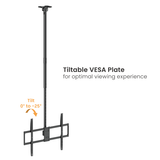 Up to 100" TV Ceiling Mount with Tilt & Swivel with Longer Pole