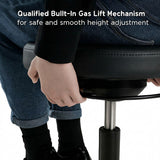Ergonomic Gas Air Lift Height Adjustable Sit Stand Office Mobile Drafting Stool - Black