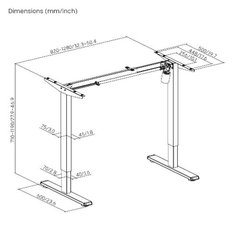 Standing Desk Sit Stand Table Riser Height Adjustable Motorised Electric Computer Laptop Table - Frame only