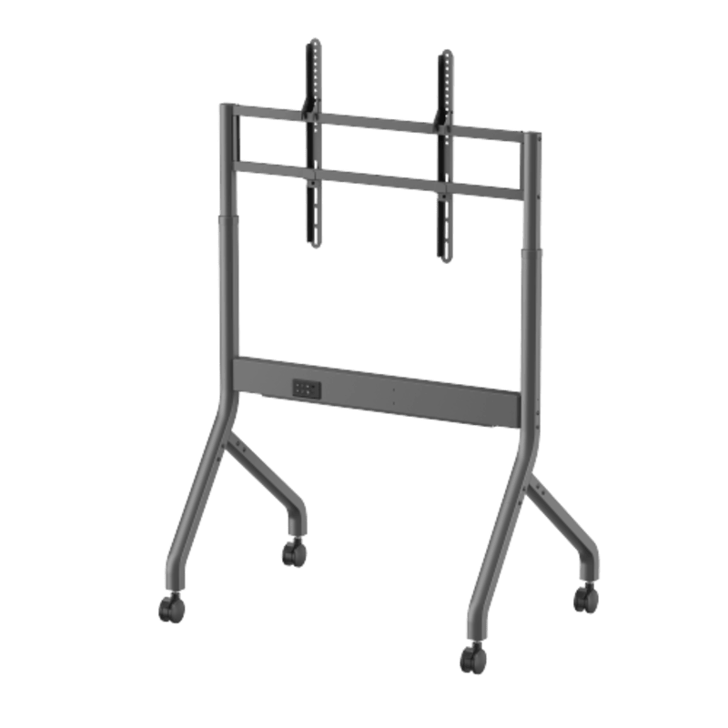 Slim Motorised Lift Height Adjustable Remote Control Up to 90" Heavy duty TV Floor Stand Mobile Cart Trolley Casters