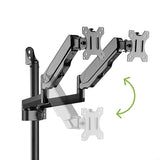 Wall Mount Dual Screen Monitor Arm with Keyboard Tray and CPU Holder