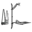 Wall Mount Single Screen Monitor Arm with Keyboard Tray and CPU Holder