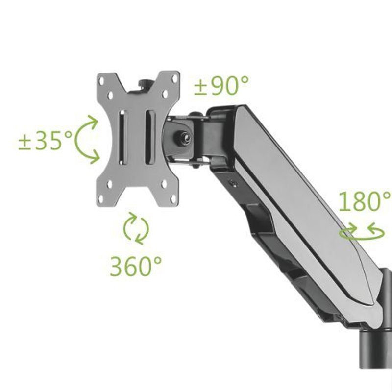 Wall Mount Single Screen Monitor Arm with Keyboard Tray and CPU Holder
