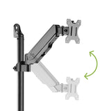 Wall Mount Single Screen Monitor Arm with Keyboard Tray and CPU Holder