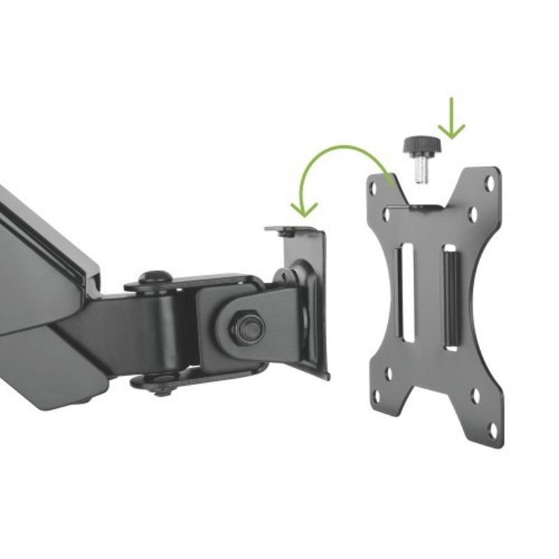Wall Mount Single Screen Monitor Arm with Keyboard Tray and CPU Holder