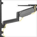 Wall Mount Single Screen Monitor Arm with Keyboard Tray and CPU Holder