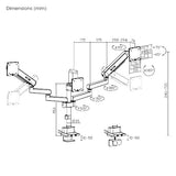 Premium Heavy Duty Triple Monitor Screen Pole mounted Mechanical Spring Monitor Arm with USB Ports
