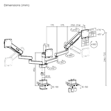 Premium Heavy Duty Triple Monitor Screen Pole mounted Mechanical Spring Monitor Arm with USB Ports