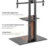 For 45"-90" Dual Column Supersized Sturdy Base TV Floor Stand with 5-Level Height Adjustments