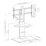 For 45"-90" Dual Column Supersized Sturdy Base TV Floor Stand with 5-Level Height Adjustments