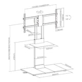 For 45"-90" Dual Column Supersized Sturdy Base TV Floor Stand with 5-Level Height Adjustments
