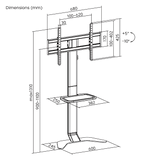 Super Slim for 37"-86" TV Floor Stand with Storage Shelf