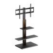 For 32"-75" Height Adjustable TV Floor Stand with multi shelf storage