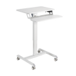 Two Tier Electric Height Adjustable Portable Mobile Computer Laptop Office Desk 600 x 400mm Workstation on wheels
