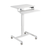 Two Tier Electric Height Adjustable Portable Mobile Computer Laptop Office Desk 600 x 400mm Workstation on wheels