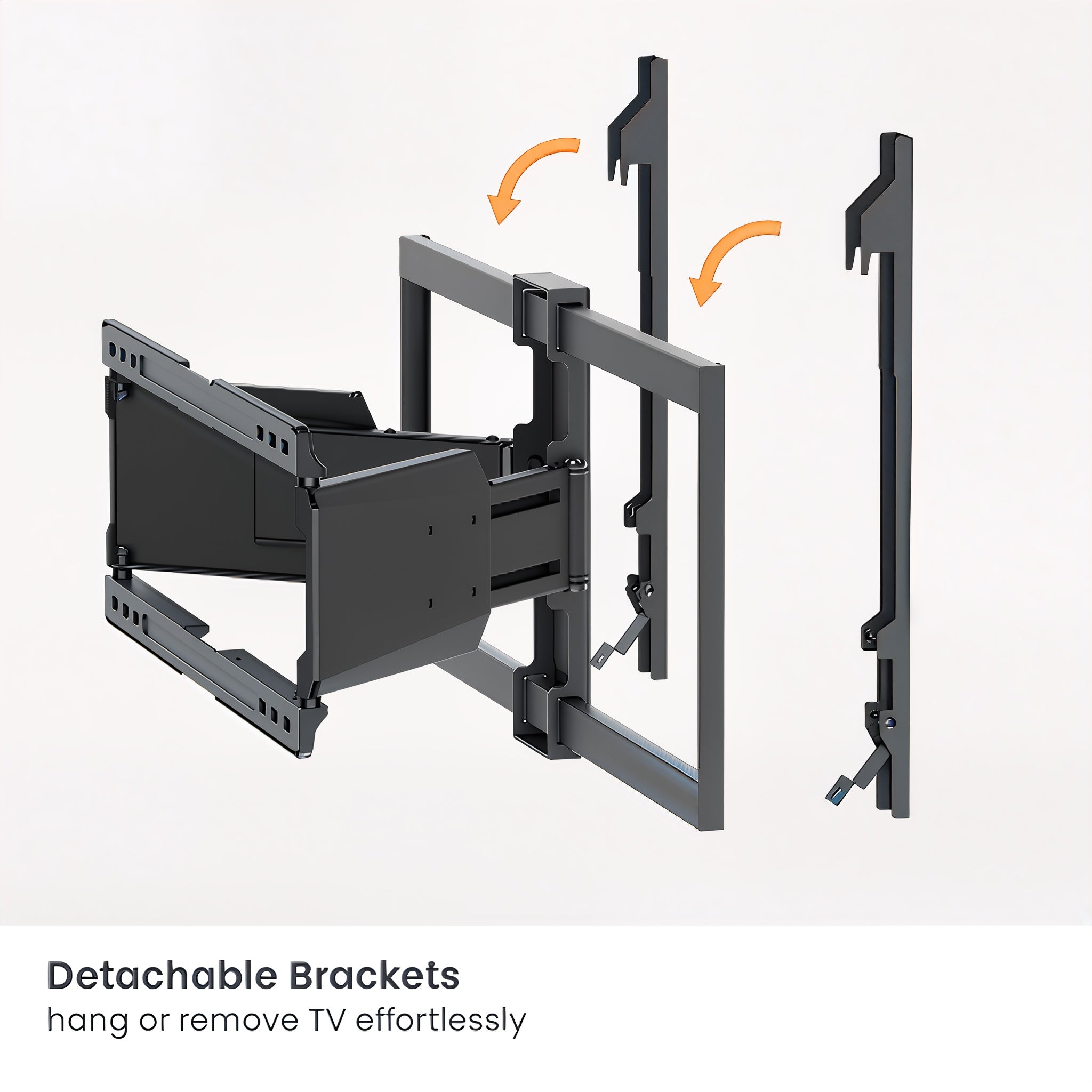 Ultra Slim Up to 90" Heavy Duty Full Motion TV Wall Mount Bracket