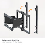 Ultra Slim Up to 90" Heavy Duty Full Motion TV Wall Mount Bracket