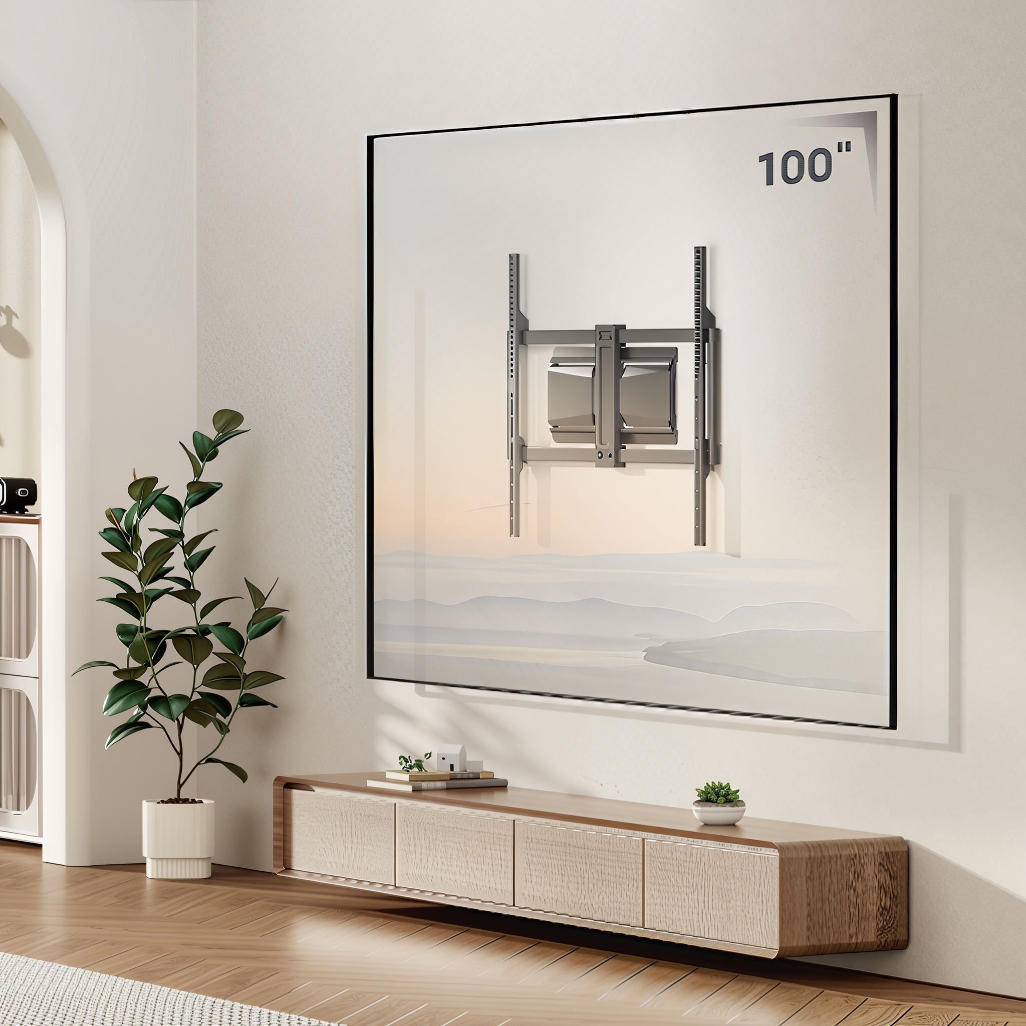 Ultra Slim Up to 100" Heavy Duty Full Motion TV Wall Mount Bracket