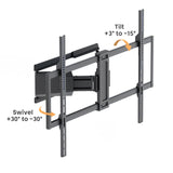 Ultra Slim Up to 100" Heavy Duty Full Motion TV Wall Mount Bracket