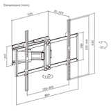 Ultra Slim Up to 100" Heavy Duty Full Motion TV Wall Mount Bracket