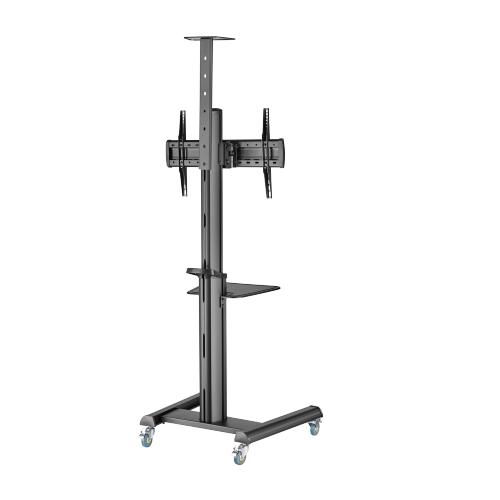 For 37"-70" Landscape/Portrait Orientation Heavy-duty Aluminum TV Floor Stand Mobile Cart Trolley Casters