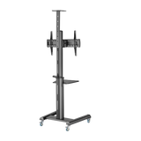 For 37"-70" Landscape/Portrait Orientation Heavy-duty Aluminum TV Floor Stand Mobile Cart Trolley Casters