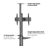 For 37"-70" Landscape/Portrait Orientation Heavy-duty Aluminum TV Floor Stand Mobile Cart Trolley Casters